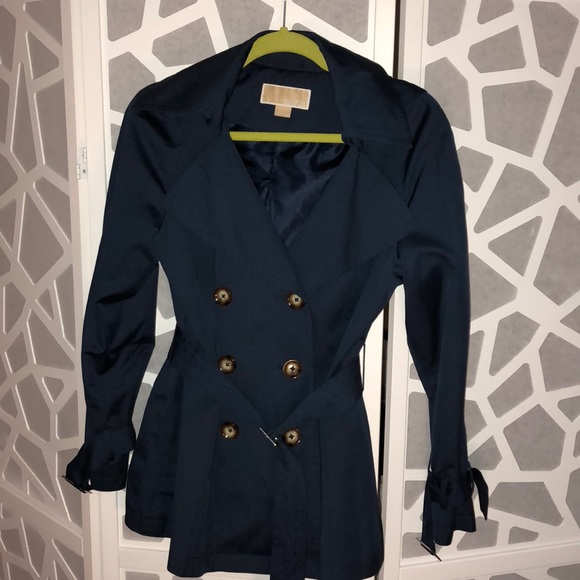 Michael Kors Jackets & Blazers - LIKE 🆕 Michael Kors Navy trench rain coat
